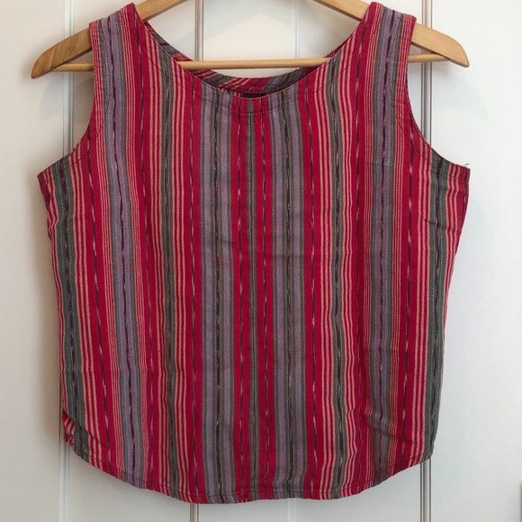 Vintage Ikat Sleeveless Boxy Cotton Top - Picture 1 of 3